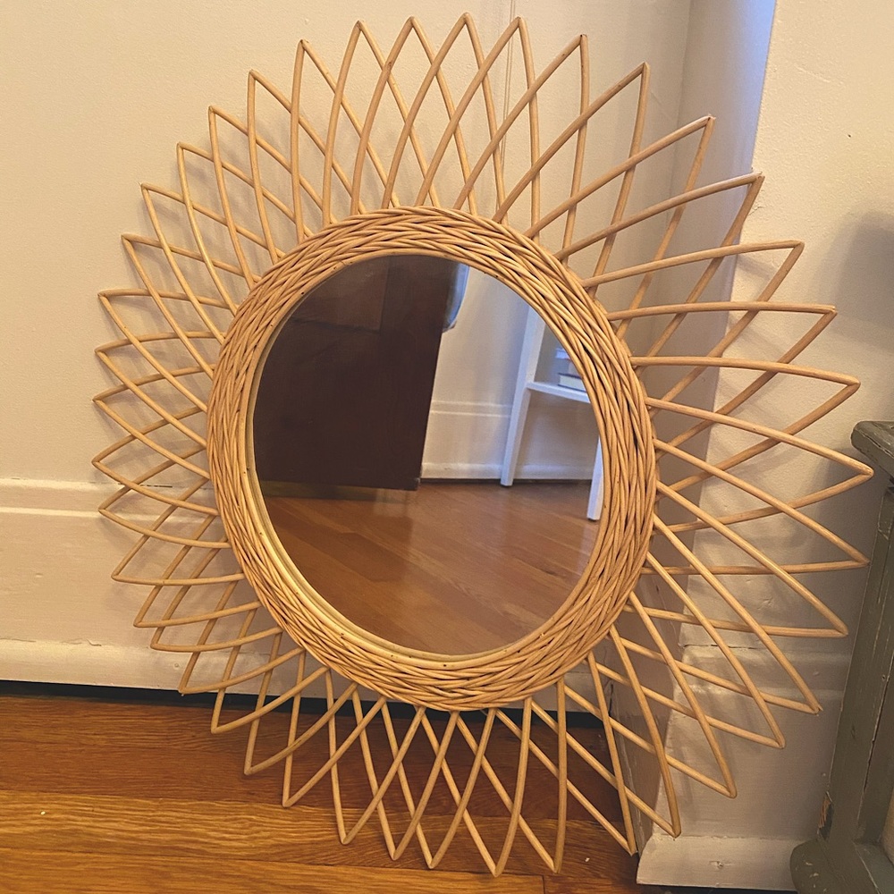 Boho wicker mirror